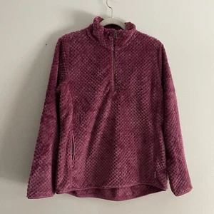 Avalanche Women SZ M Mauve Textured 1/4 Zip Collared Fleece Pullover Jacket NWT - Picture 1 of 11