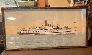 c.1900 Vallejo Ferry-Monticello S.S.Co-Mare Island-San Francisco litografia-Californi - Foto 1 di 20