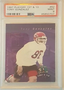 1997 Playoff 1st & 10 Draft Pick PSA 9 Tony Gonzalez Rookie HOF Kansas City - Picture 1 of 2
