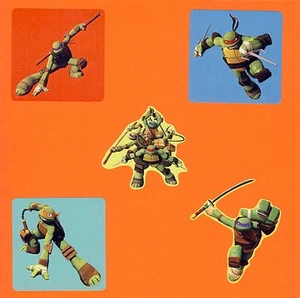10 Teenage Mutant Ninja Turtles Shaped Stickers - Michelangelo, Raphael - Picture 1 of 1