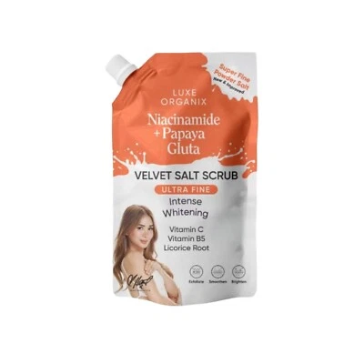 LUXE ORGANIX Niacinamide Plus Papaya Gluta Velvet Salt Scrub 300g - Image 1 of 4