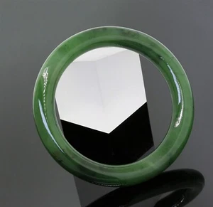 Natural Deep Green 11mm Wide Jade Bangle Bracelet 71mm Inner Diameter - Picture 1 of 5