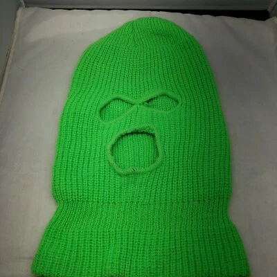 80-е винтажная вязаная маска грабителя лыж на все лицо 3 отверстия ретро - Изображение 1 из 3