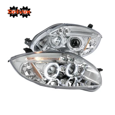 PARA 06-11 Mitsubishi Eclipse 4/6 cly Proyector Doble Halo LED Faros Cromo Foto 1 de 2