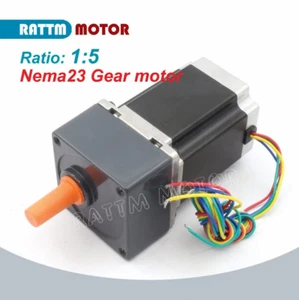 Motor paso a paso de caja de cambios Nema23 relación 1:5 76 mm 3.0A 4 cables para máquina enrutadora CNC - Imagen 1 de 5