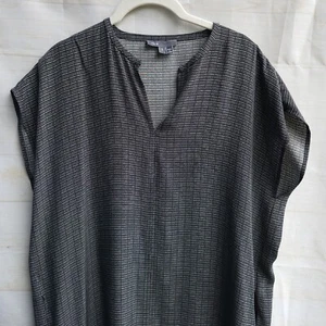 Vince Seidenkleid Tunika Stil mit Taschen Größe Small schwarz weiß Druck - Bild 1 von 9