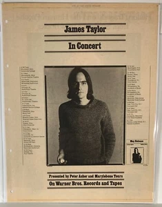 JAMES TAYLOR Walking Man GIRA DE CONCIERTOS Fechas Original 11x14 De Colección AD 1974 - Imagen 1 de 1