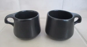2 Bennington Potters "ORIGINAL MUGS" Black 3" Coffee mugs MCM David Gill - Picture 1 of 4