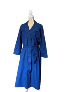 Vintage Stadick 1st Crown Quality 1960’s Women’s 6 Blue Trench Coat Pleated - Picture 1 of 12
