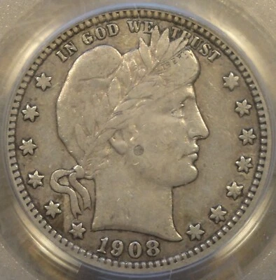 1908-D Barber Quarter 25c PCGS Certified VF35 - Image 1 of 4