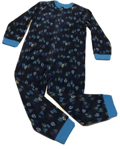 NWT Christmas Tree Print Pajamas Sz S 6/7 One Piece Union Suit Blanket Sleeper - Picture 1 of 3