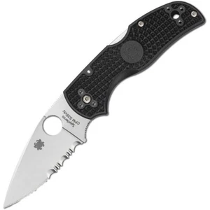 SPYDERCO NATIVE 5 PARTIAL SERRATED LOCKBACK *USA* **CLOSEOUT** - Picture 1 of 3