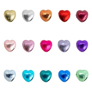 Chocolate Hearts Foil Wrapped Wedding Party Favour Christmas Valentine Birthday - Picture 1 of 29