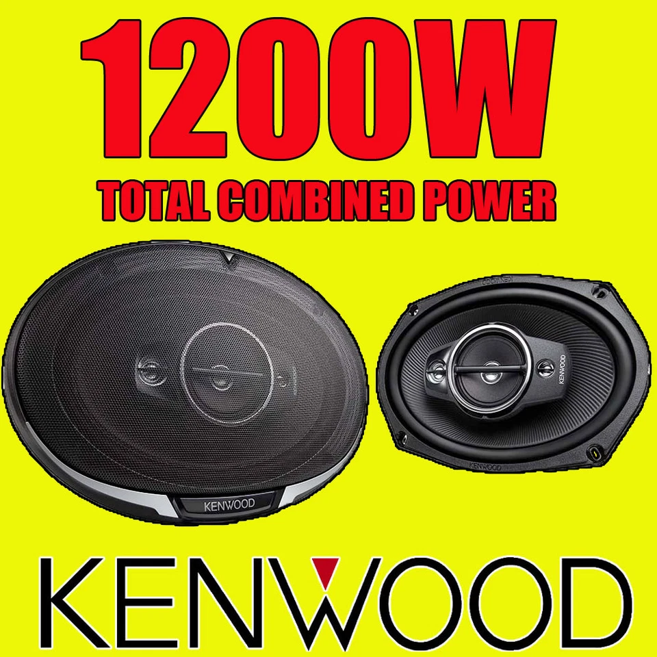 KENWOOD 6"x9" 6x9 1200W 4-way car rear deck oval shelf speakers, brand new pair - Image 1 of 1