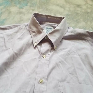 Camisa de vestir Brooks Brothers talla 16-33 calce relajado púrpura con botones para hombre - Imagen 1 de 4