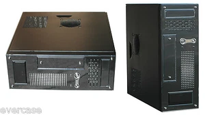 Black Micro ATX Desktop/Tower Case / Chassis .300W PSU. Q-Tec EL-Micro. CS101B - Picture 1 of 9