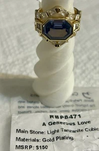 Bomb Party December 2024 Ring Size 5 “A Generous Love" 3 rings gold plating - Picture 1 of 2