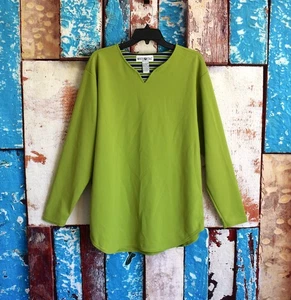 Camisa de ciervo blanca para mujer manga larga cuello en V top TALLA 14/16 verde lima - Imagen 1 de 12