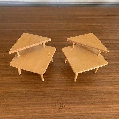 Lote de 2 muebles vintage para casa de muñecas Strombecker mediados de siglo mesa auxiliar moderna Foto 1 de 4