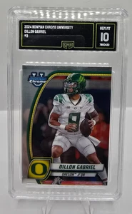 2024 Bowman Chrome University Dillon Gabriel #3 GMA 10—Rookie Starting QB Sunday - Picture 1 of 2