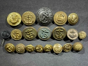 LOT x20 WW2 WWII German Canadian French US Army Military Navy Naval Buttons - Bild 1 von 2