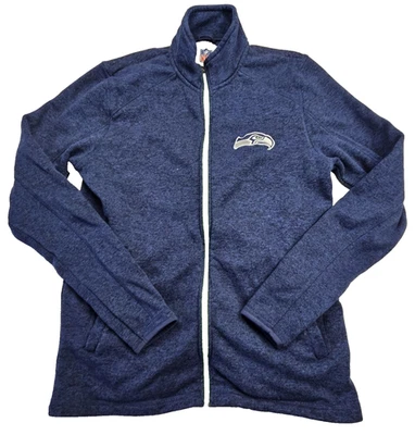 Seattle Seahawks NFL G III Fleece Sweatshirt Men's Medium Blue Full Zip - Image 1 of 4