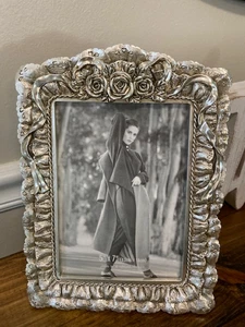 Silberrahmen mit Blume und Band Design - 2,5" x 3,5" - Neu - Bild 1 von 6