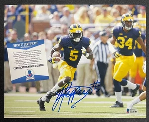 JABRILL PEPPERS SIGNED 8x10 PHOTO MICHIGAN WOLVERINES BAS BECKETT COA  - Picture 1 of 1