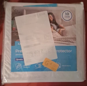 Linenspa Premium Waterproof Mattress Protector White Queen Adults/Toddlers - Picture 1 of 2