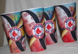 New 4 piece Lot Boston Red Sox Melamine Big 20 Oz Cup / Mug Heavy Weight - Picture 1 of 7