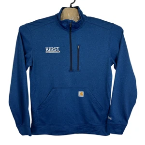 Carhartt Sweatshirt Mens Size M Blue Relaxed Fit Pullover 1/2 Zip Force Extremes - Picture 1 of 13