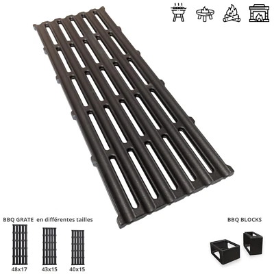 Grille BBQ Modulable en Fonte Double Émaillage  Personnalisable + tailles - Photo 1/4