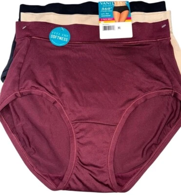 VANITY FAIR 3-Pair Brief Radiant 360 Comfort Underwear Panty Polyester Size S/5 - Image 1 of 4