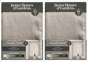 Better Homes 2-Pack of Gray/Soft Silver Fringe 84β Rod Pocket Curtain Panel π - Picture 1 of 8