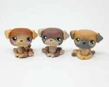 Authentic Littlest Pet Shop Pug Puppy Dog Lot #133 #889 #2 LPS