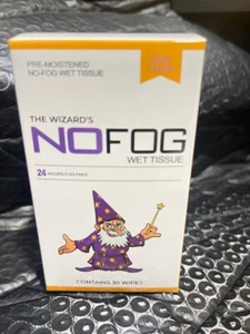 The Wizard's NOFOG wet tissues 30/pk 15cmx11.5cm 24 hours fog free glasses(Y9) - Picture 1 of 6