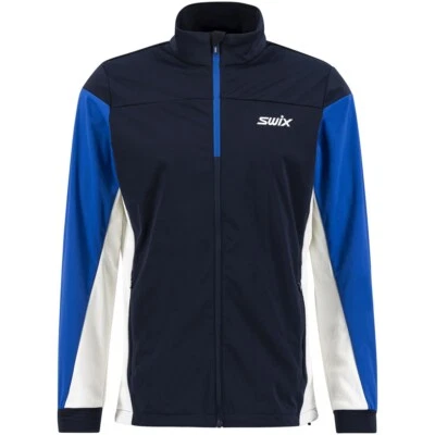 Chaqueta SWIX Cross XC PARA HOMBRE GRANDE Azul Marino Oscuro/Azul Olímpico Técnico Nórdico Jkt Foto 1 de 4
