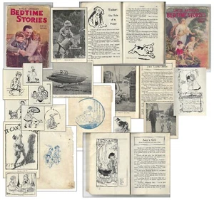 1927 Antique Illustrations Cut-Apart Uncle Arthur's Bedtime Stories 6 Pb Volumes - Imagen 1 de 9