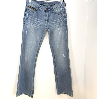 Pantalones de mezclilla desgastados lavado claro corte bootcut Guess Y2K para hombre talla 32 Foto 1 de 4