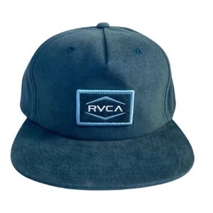 RVCA Mütze weiche Baumwolle verstellbar Druckknopflasche blau Logo gerader Schirm - Bild 1 von 6