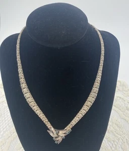 Vintage Sterling Silver Blue Topaz 16 Inch Riccio Chain Necklace - Beautiful! - Picture 1 of 8