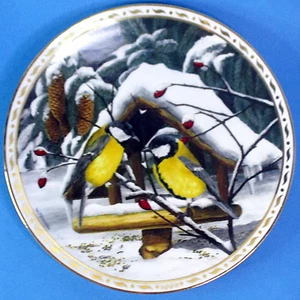 Suisse Langenthal - Grandes tetas en el bosque de invierno - Plato de coleccionista de porcelana - Imagen 1 de 3