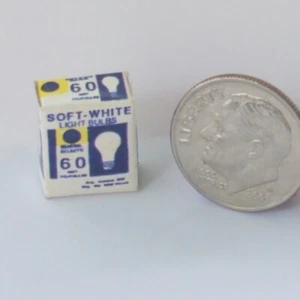 Vintage Box of Soft White Light Bulbs 1:12 Scale Miniature Dollhouse Food Mini - Picture 1 of 5
