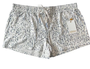 NWT PJ Salvage Small Ivory Gray LEOPARD SOFT Knit Pajama Lounge Shorts #PQ6 - Picture 1 of 9