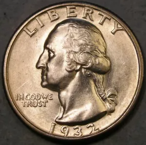 1932 D WASHINGTON QUARTINA ARGENTO MOLTO ATTRAENTE BELLA LUCENTEZZA SCARSA DATA CHIAVE - Foto 1 di 4