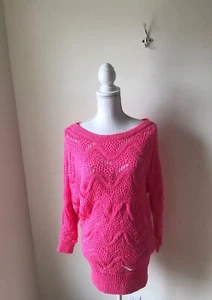Lilly Pulitzer Pink Top Long Woven Womens Sz XS Hot Pink Bright Tunic Shirt - Picture 1 of 9
