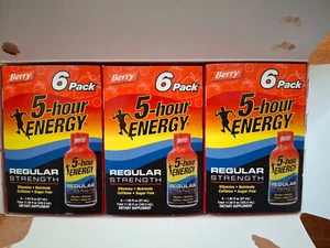 5 Hour Energy Berry Flavor 3 six pack Total of 18 Bottles - Picture 1 of 1