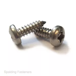 No.10 A2 Grade Stainless Steel Pan Pozi Head Self Tapping Screws - Picture 1 of 3