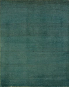 Elegant Handcrafted Gabbeh Solid Green Wool Rug - Limited Edition" 3x4 ft - Picture 1 of 18