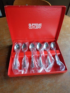 6 Cucchiaini da tè Supreme Posate in acciaio inox 4 1/2" in scatola - Foto 1 di 8